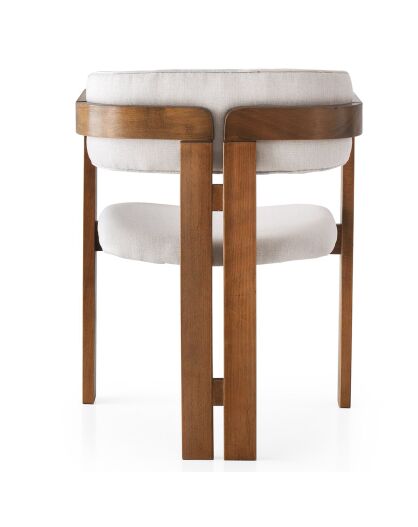 Chaise co crème/noyer  - 58x76x49 cm